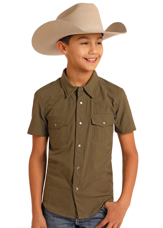 Rock&Roll Denim Youth Tek Ripstop Snap - Olive