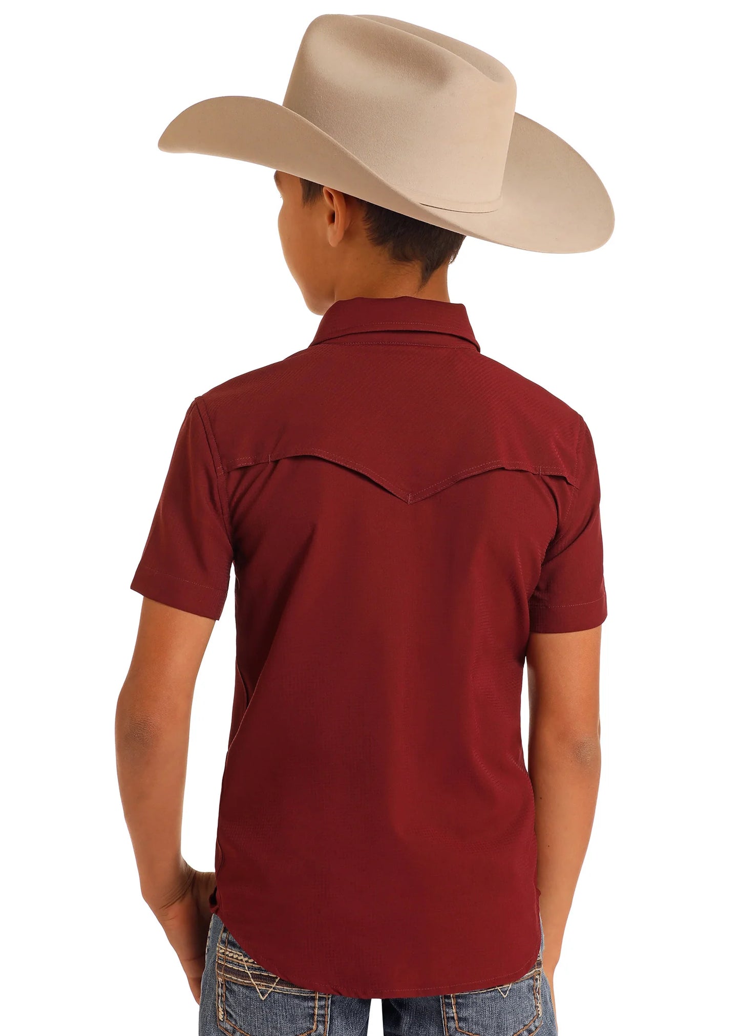 Rock&Roll Denim Youth Tek Ripstop Snap - Maroon