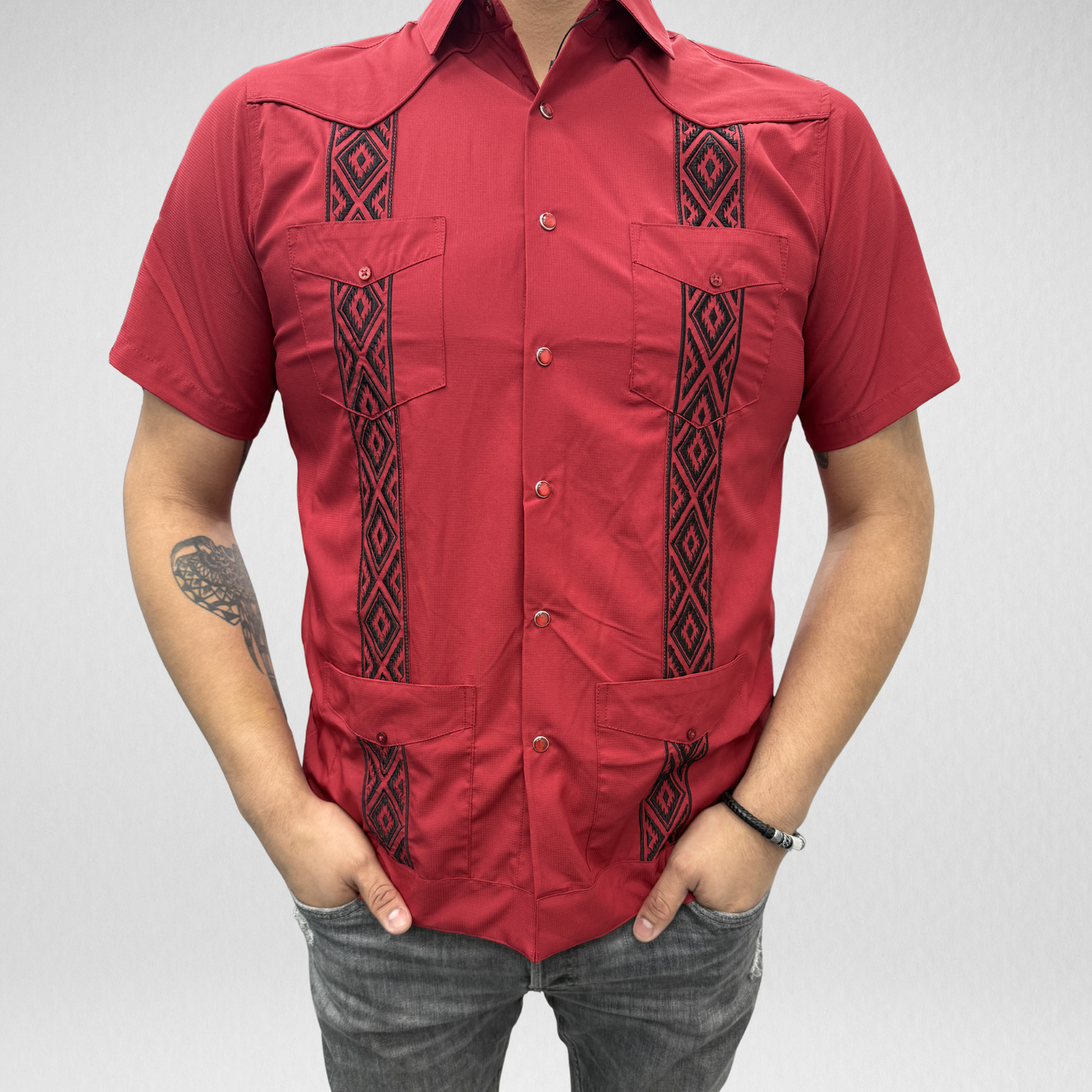 Men's Performance Guayaberas - Red