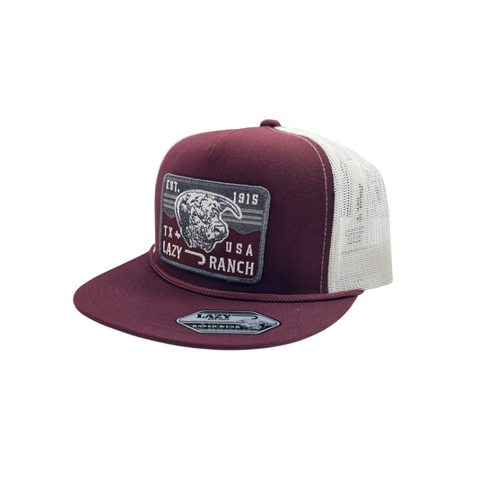 Lazy J Hat - Maroon/White Red Rock