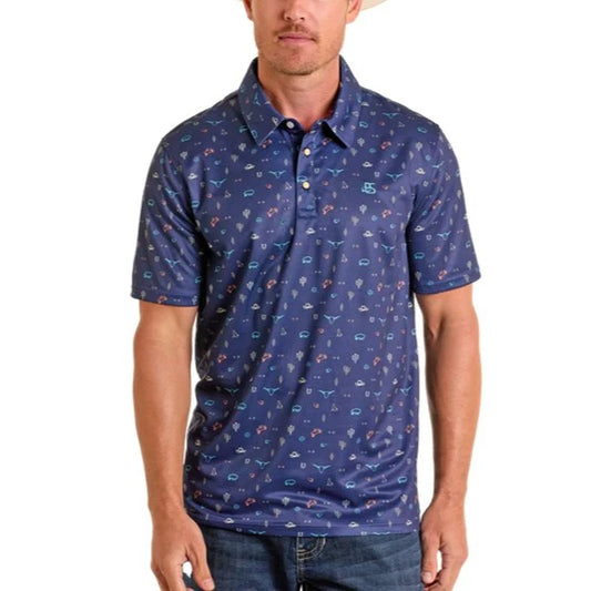 Panhandle Slim SS Polo Snap - Navy