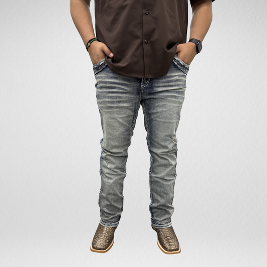 Men's Rock in L.A. Slim Straight Boot Denim (R-372)