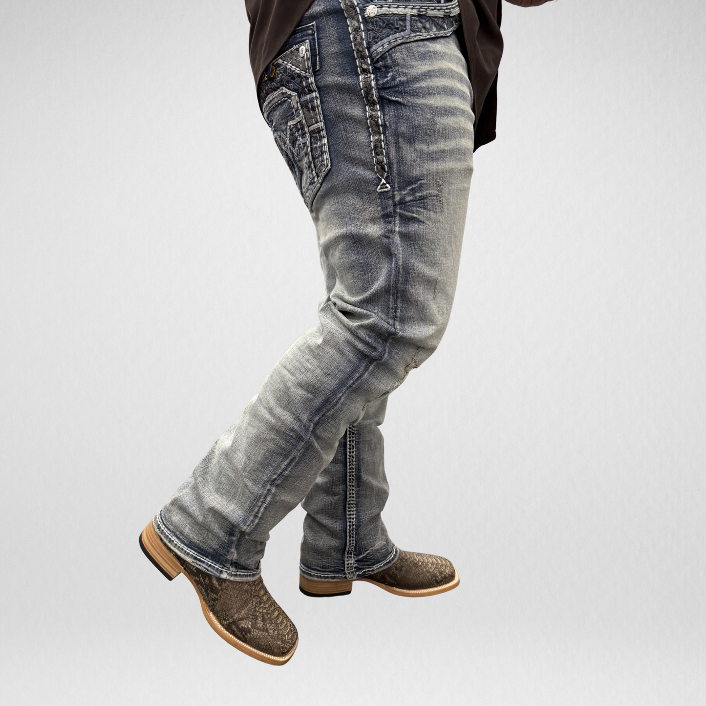 Men's Rock in L.A. Slim Straight Boot Denim (R-372)