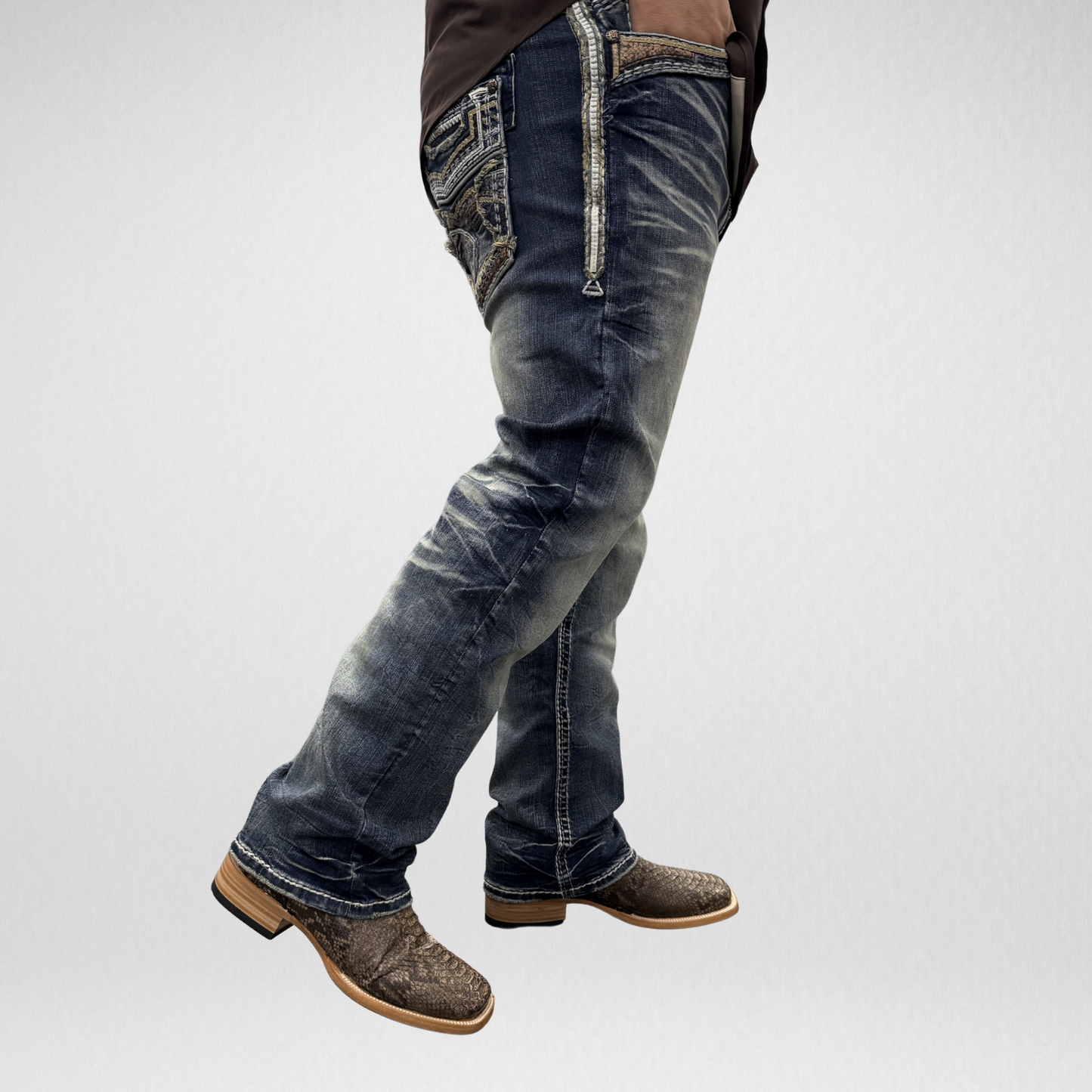 Men's Rock in L.A. Slim Straight Boot Denim (R-373)