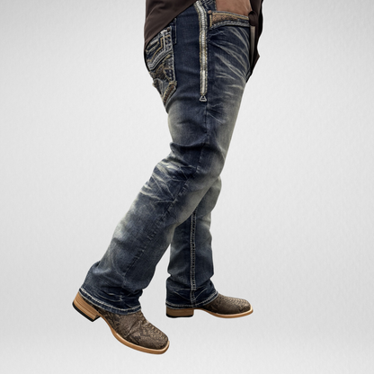 Men's Rock in L.A. Slim Straight Boot Denim (R-373)