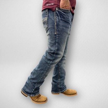 Men's Western Blue Classic Modern Boot Denim (W-416)