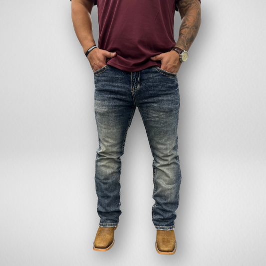 Men's Western Blue Classic Modern Boot Denim (W-417)