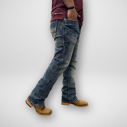 Men's Western Blue Classic Modern Boot Denim (W-417)
