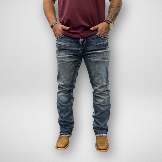 Men's Western Blue Classic Modern Boot Denim (W-421)