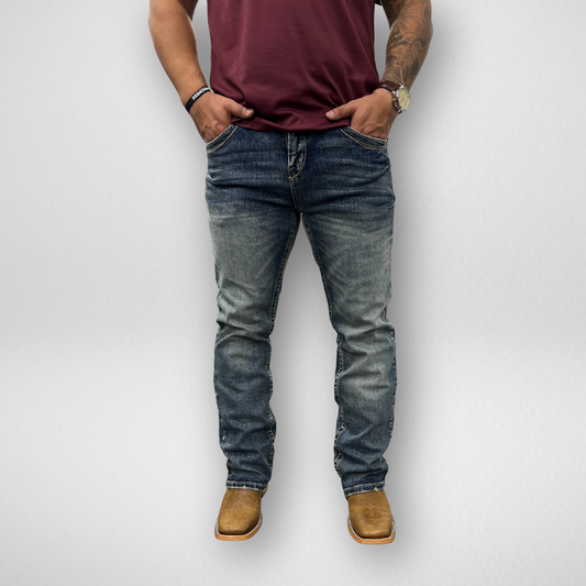 Men's Western Blue Classic Modern Boot Denim (W-424)