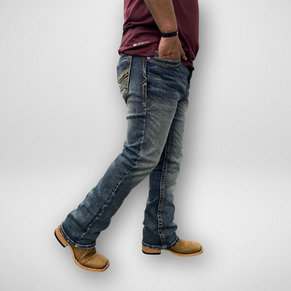 Men's Western Blue Classic Modern Boot Denim (W-424)