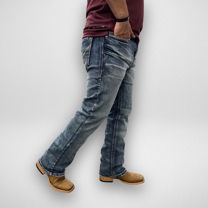 Men's Western Blue Classic Modern Boot Denim (W-427)
