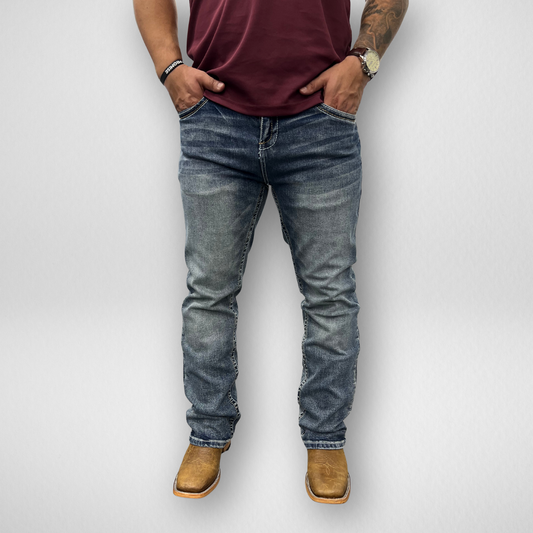 Men's Western Blue Classic Modern Boot Denim (W-428)