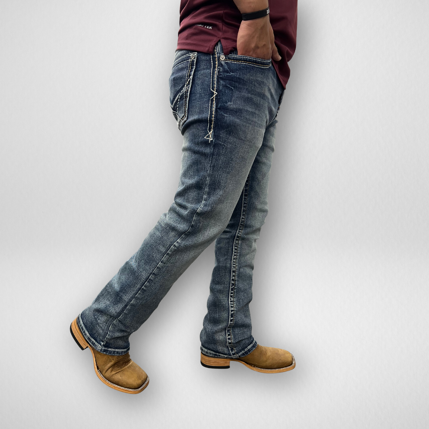 Men's Western Blue Classic Modern Boot Denim (W-428)