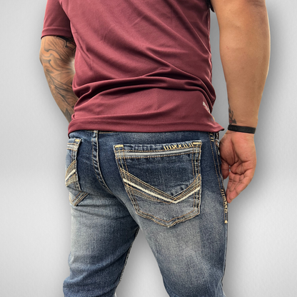 Men's Western Blue Classic Modern Boot Denim (W-435)