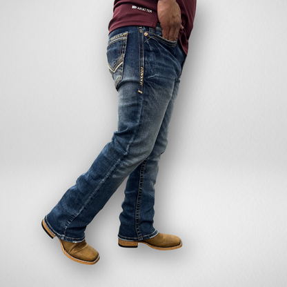 Men's Western Blue Classic Modern Boot Denim (W-435)