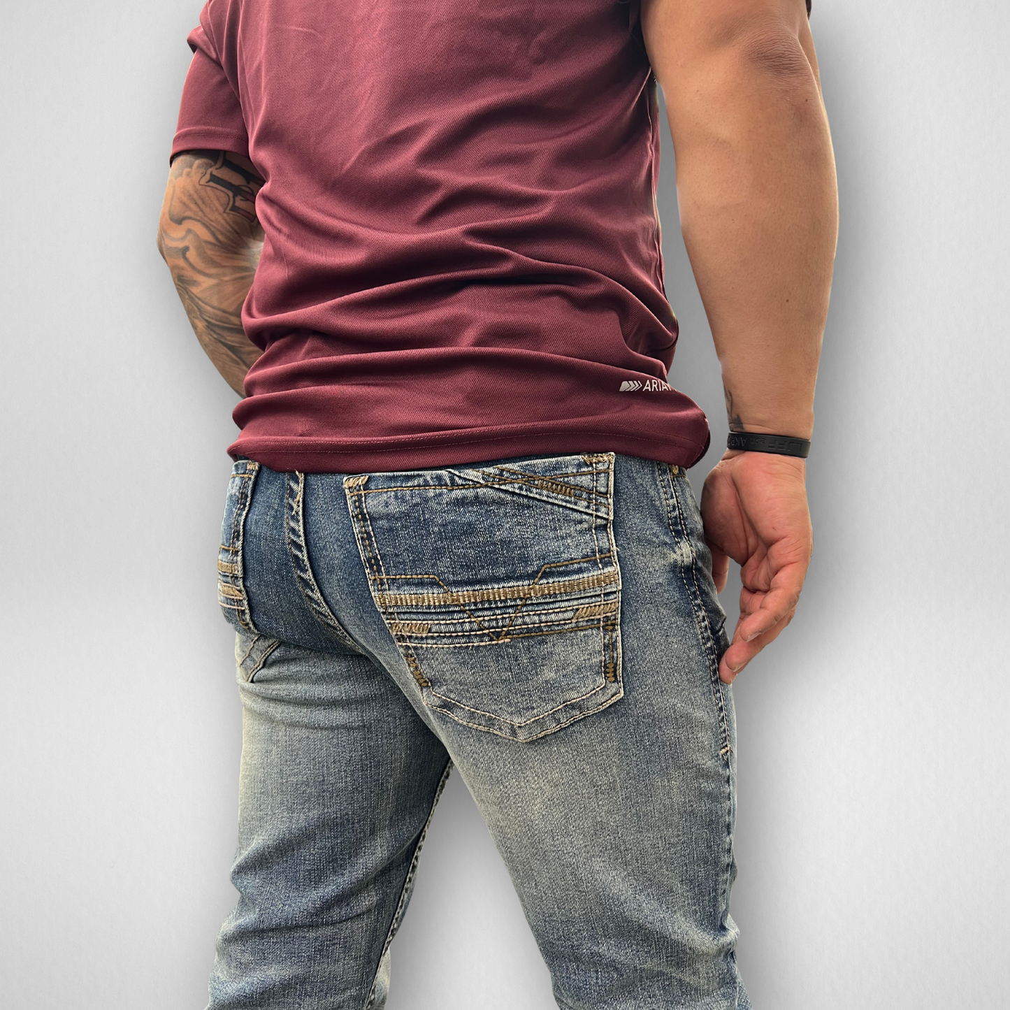 Men's Western Blue Classic Modern Boot Denim (W-438)