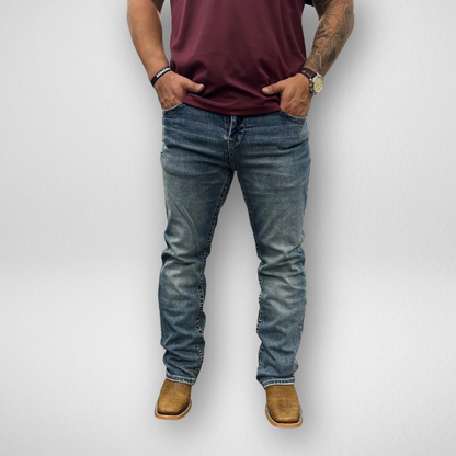 Men's Western Blue Classic Modern Boot Denim (W-438)